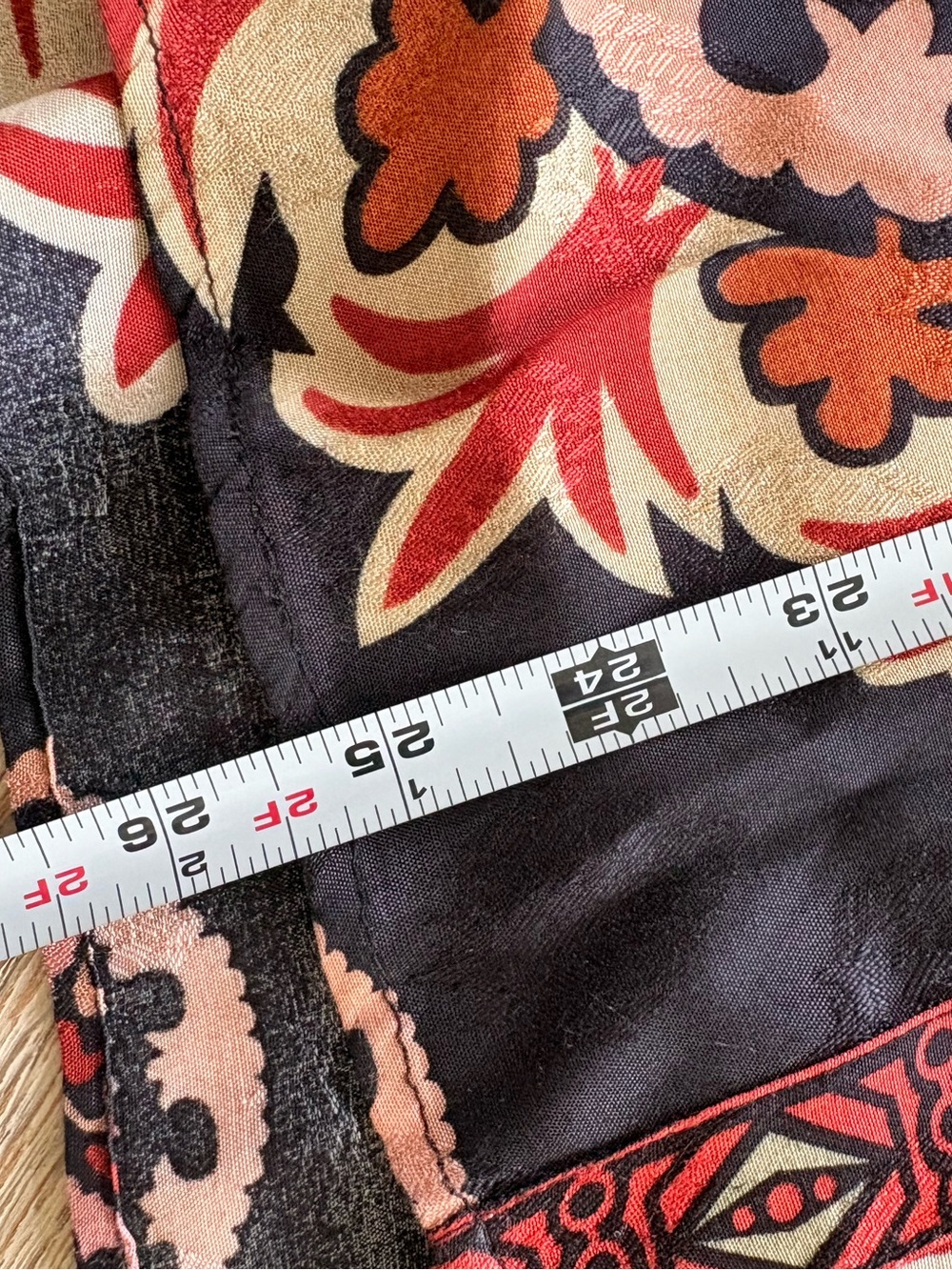 NWOT Zara Boho Black Floral Button-Up Shirt Blouse with Red and Orange Pattern - Picture 12 of 14